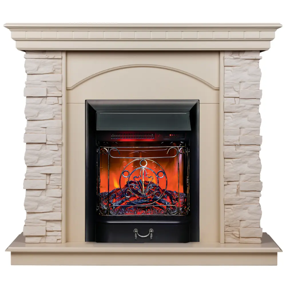 Фото Каминокомплект Realflame Elford с очагом Majestic Lux BL 1500Вт дуб шале белый Фото Каминокомплект Realflame Elford с очагом Majestic Lux BL 1500Вт дуб шале белый