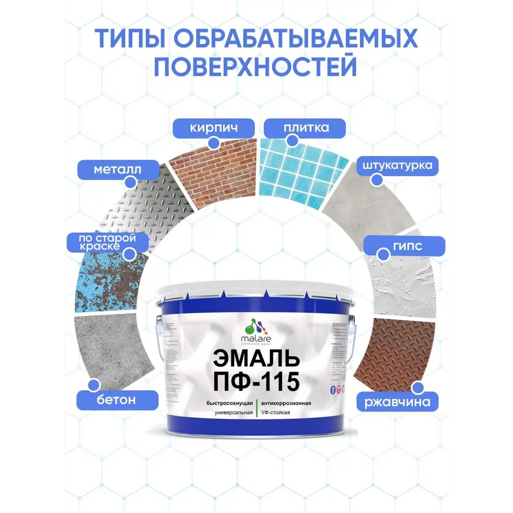 Фото 4 Эмаль универсальная Malare Professional ПФ-115 антикоррозионная цвет RAL 7024 графитово-серый(темный) матовая 20 кг Фото 4 Эмаль универсальная Malare Professional ПФ-115 антикоррозионная цвет RAL 7024 графитово-серый(темный) матовая 20 кг