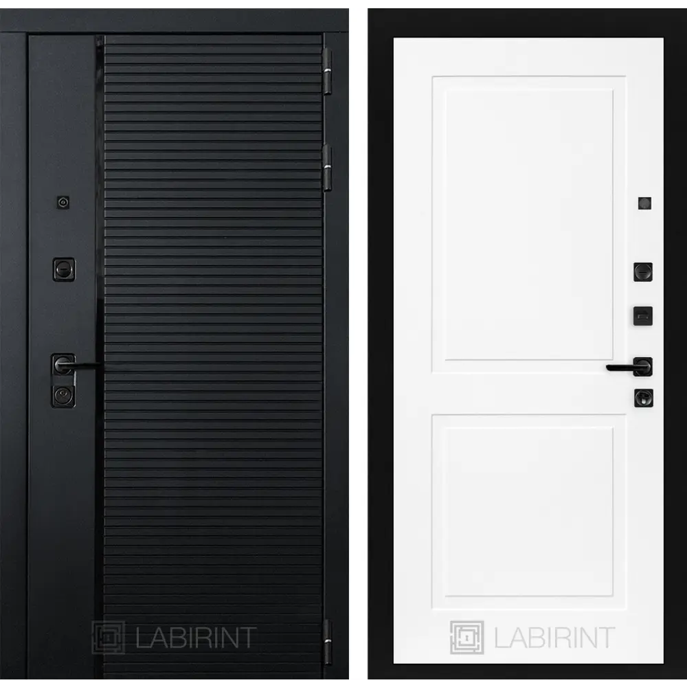 Фото Входная дверь Labirintdoors Пиано П-11 правый 205x88см белый софт/черный кварц Фото Входная дверь Labirintdoors Пиано П-11 правый 205x88см белый софт/черный кварц