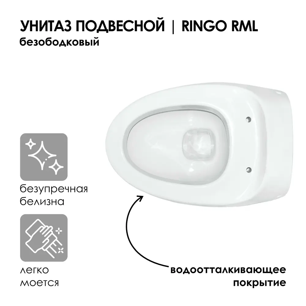 Фото 5 Унитаз подвесной Sanita luxe Ringo WC.WH/Ringo/DM.Rim/WHT.G/S1 безободковый с сиденьем микролифт Фото 5 Унитаз подвесной Sanita luxe Ringo WC.WH/Ringo/DM.Rim/WHT.G/S1 безободковый с сиденьем микролифт