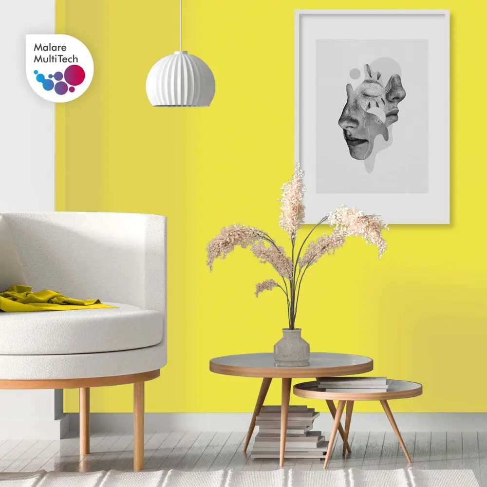 Фото 2 Краска интерьерная Malare Professional Euro №3 матовая быстросохнущая цвет спелый лимон 1 л