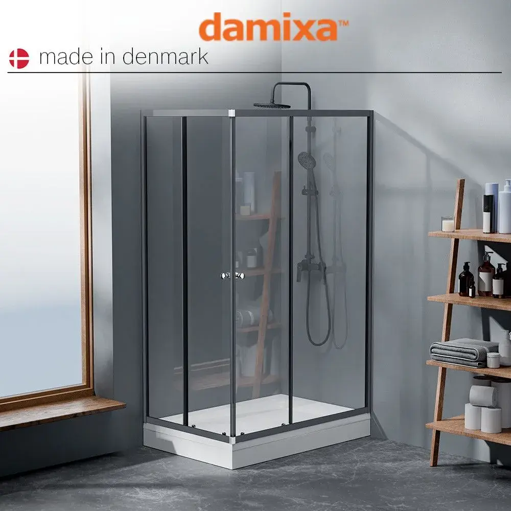 Фото 2 Душевой уголок Damixa Venus DX09VE-403-12090GT_7214 прямоугольник 120.6x89.6см черный профиль эффект стекла без покрытия Фото 2 Душевой уголок Damixa Venus DX09VE-403-12090GT_7214 прямоугольник 120.6x89.6см черный профиль эффект стекла без покрытия