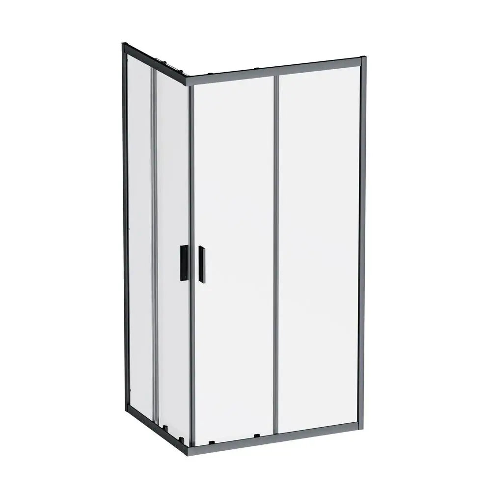 Фото 6 Душевой уголок Am.pm Gem W90G-403-100280-BT_7214 угол 80x100см черный профиль эффект стекла без покрытия Фото 6 Душевой уголок Am.pm Gem W90G-403-100280-BT_7214 угол 80x100см черный профиль эффект стекла без покрытия