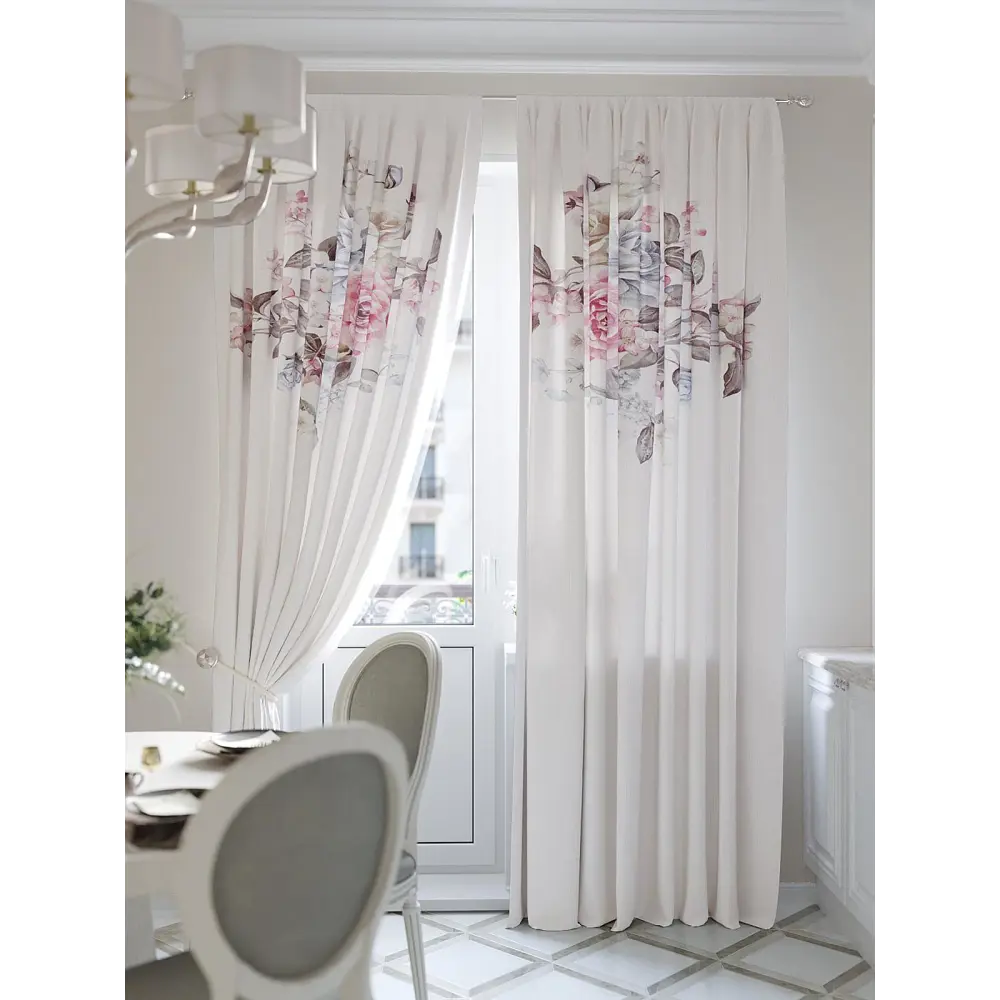 Фото 4 Комплект штор на шторной ленте AT Home Арникон 150x280 см цвет белый Фото 4 Комплект штор на шторной ленте AT Home Арникон 150x280 см цвет белый