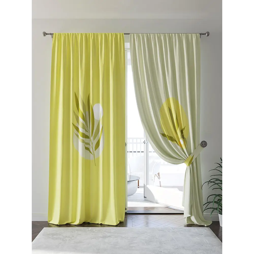 Фото 2 Комплект штор At Home на шторной ленте Виренкис 150x280 см цвет белый Фото 2 Комплект штор At Home на шторной ленте Виренкис 150x280 см цвет белый