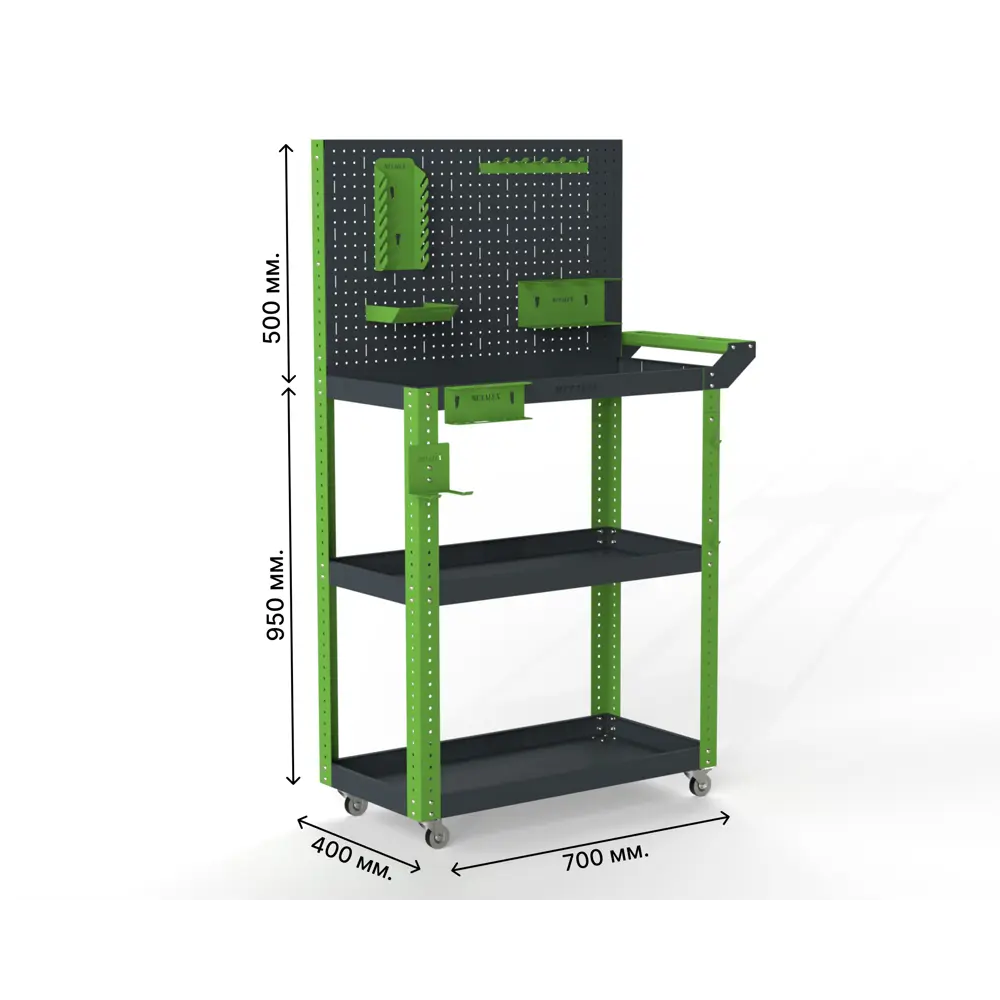 Фото 3 Тележка инструментальная Metalex 118268 Тип 4 950x450x700 мм 3 полки Фото 3 Тележка инструментальная Metalex 118268 Тип 4 950x450x700 мм 3 полки