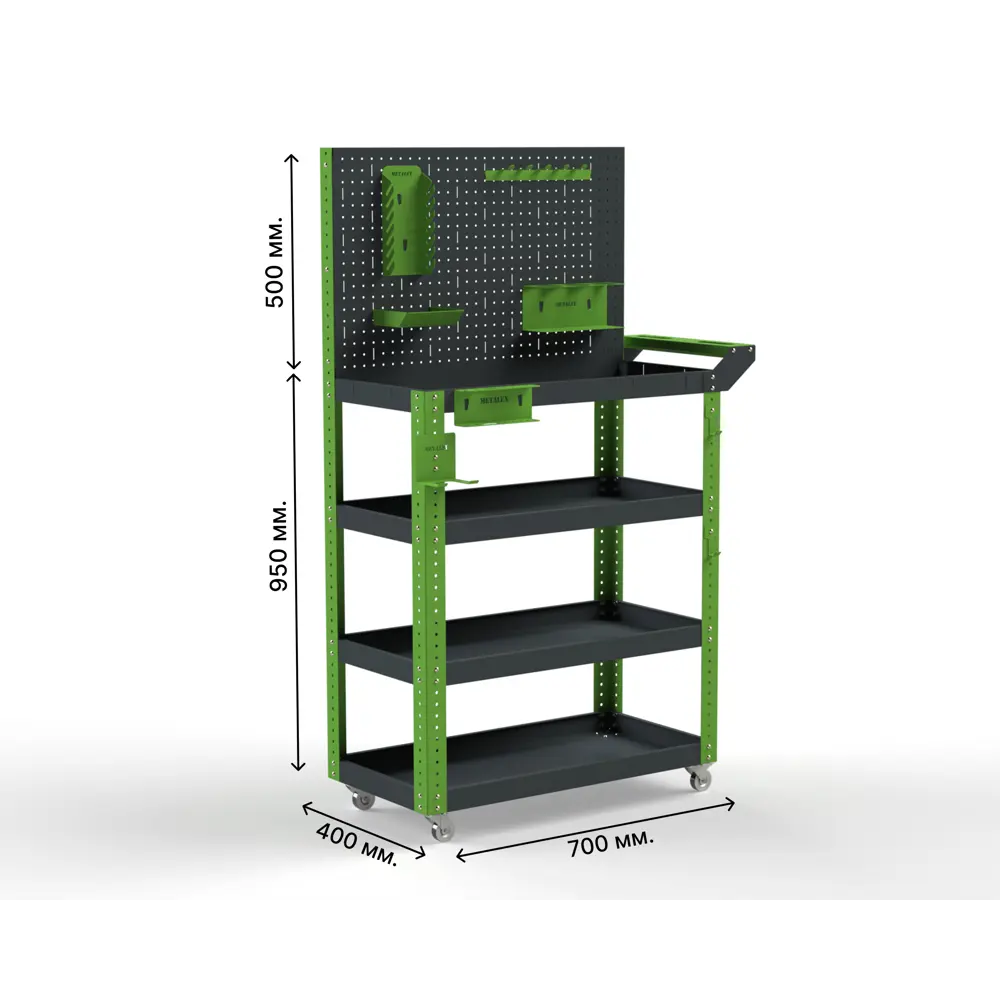 Фото 6 Тележка инструментальная Metalex 118317 Тип 4 950x450x800 мм 4 полки Фото 6 Тележка инструментальная Metalex 118317 Тип 4 950x450x800 мм 4 полки