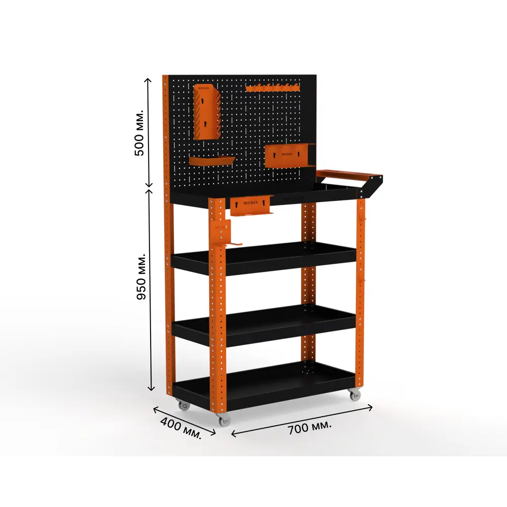 Фото 5 Тележка инструментальная Metalex 118320 Тип 4 950x400x800 мм 4 полки Фото 5 Тележка инструментальная Metalex 118320 Тип 4 950x400x800 мм 4 полки
