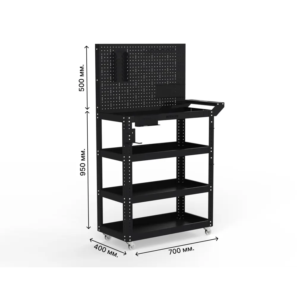 Фото 6 Тележка инструментальная Metalex 118332 Тип 4 950x400x800 мм 4 полки