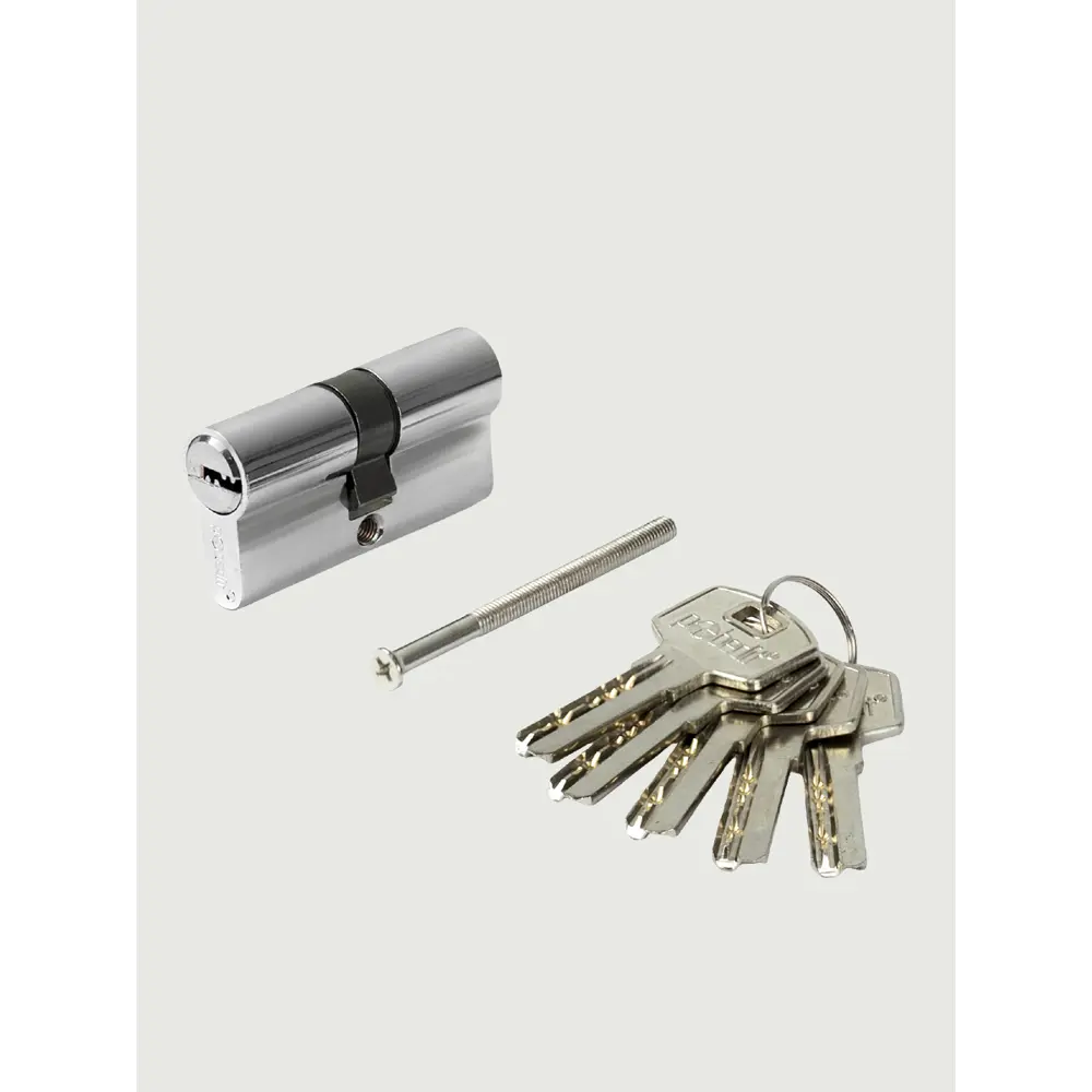 Фото Цилиндровый механизм Pobedit ключ-ключ цвет серебро 60 мм Фото Цилиндровый механизм Pobedit ключ-ключ цвет серебро 60 мм