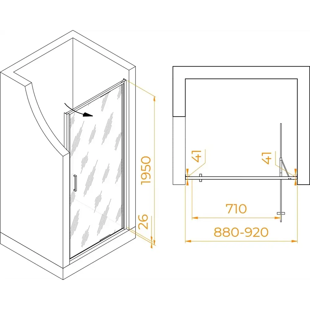 Фото 2 Душевая дверь Rgw 587976 90см эффект стекла тонированный распашной Фото 2 Душевая дверь Rgw 587976 90см эффект стекла тонированный распашной