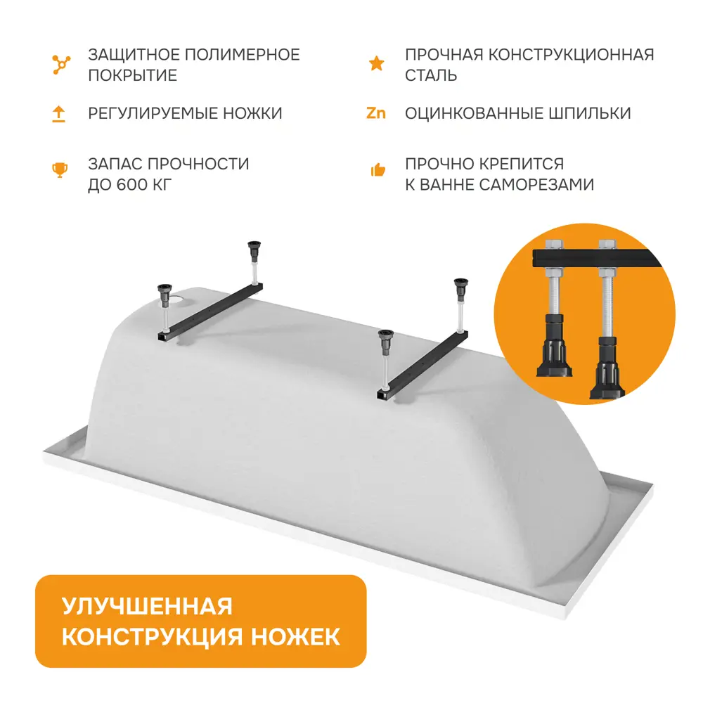 Фото 4 Ванна Moduleasy MASON 170х70 акриловая 01мас1770Акс1 ножки, слив-перелив Фото 4 Ванна Moduleasy MASON 170х70 акриловая 01мас1770Акс1 ножки, слив-перелив
