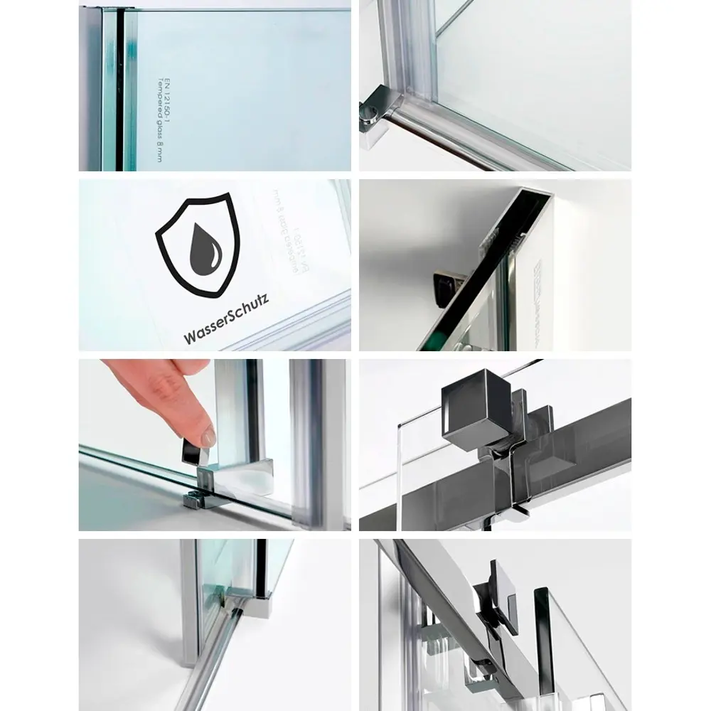 Фото 3 Душевая дверь Wasserkraft 144882 130см эффект стекла прозрачный раздвижной Фото 3 Душевая дверь Wasserkraft 144882 130см эффект стекла прозрачный раздвижной