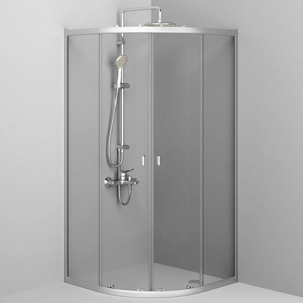 Фото 3 Душевой уголок Am.pm X-Joy 460494 1/4 круга 90x90см серебристый блеск профиль эффект стекла прозрачный Фото 3 Душевой уголок Am.pm X-Joy 460494 1/4 круга 90x90см серебристый блеск профиль эффект стекла прозрачный