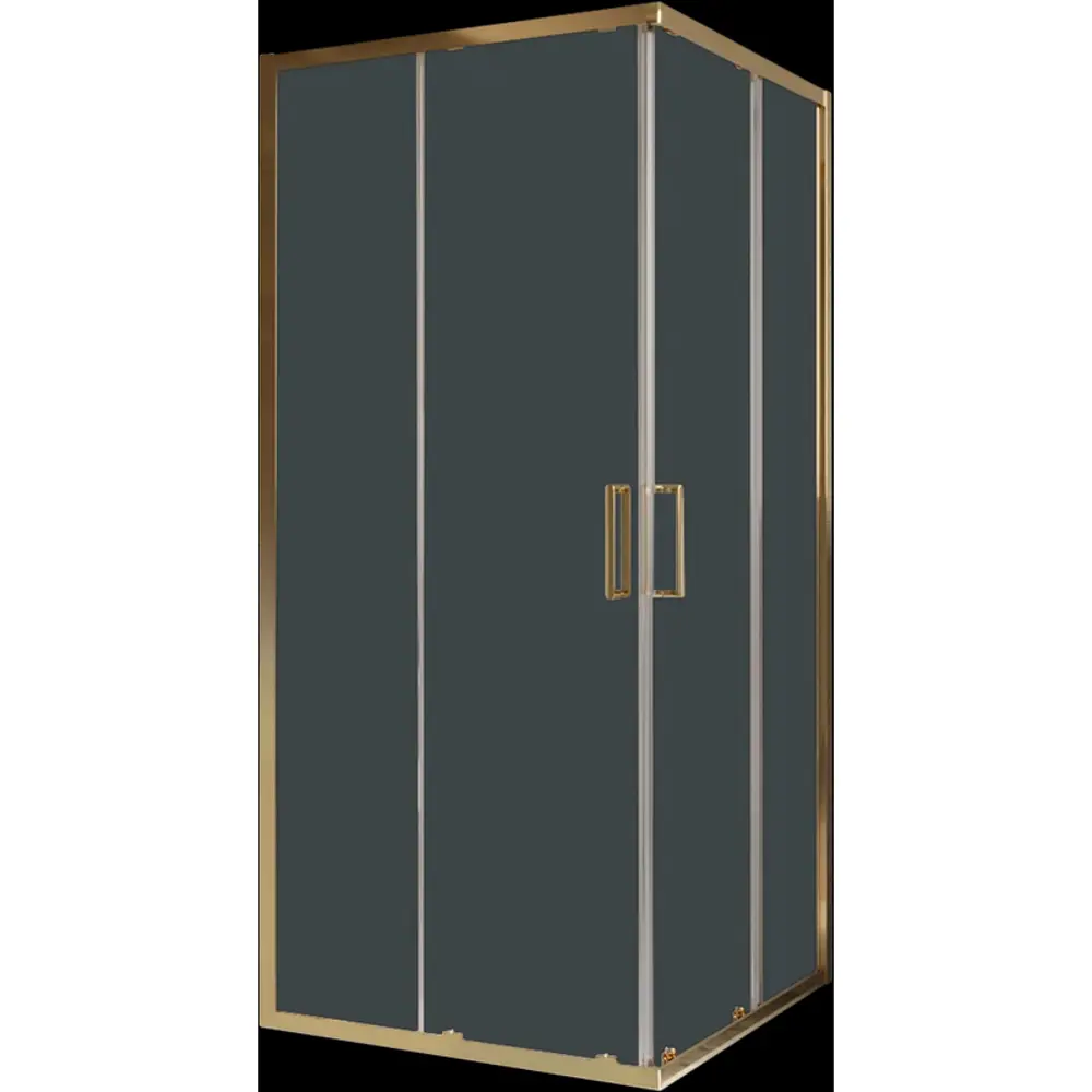 Фото 4 Душевой уголок Belbagno Luce 663124 квадратный 90x90см золотистый профиль эффект стекла без покрытия Фото 4 Душевой уголок Belbagno Luce 663124 квадратный 90x90см золотистый профиль эффект стекла без покрытия