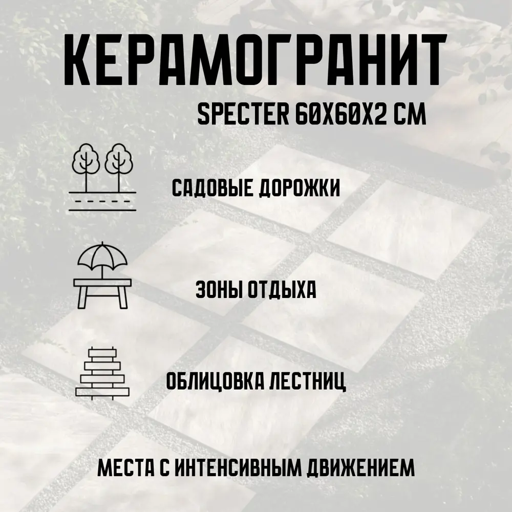 Фото 6 Керамогранит Novin ceram Specter Blue 69483 60x60см цвет серый