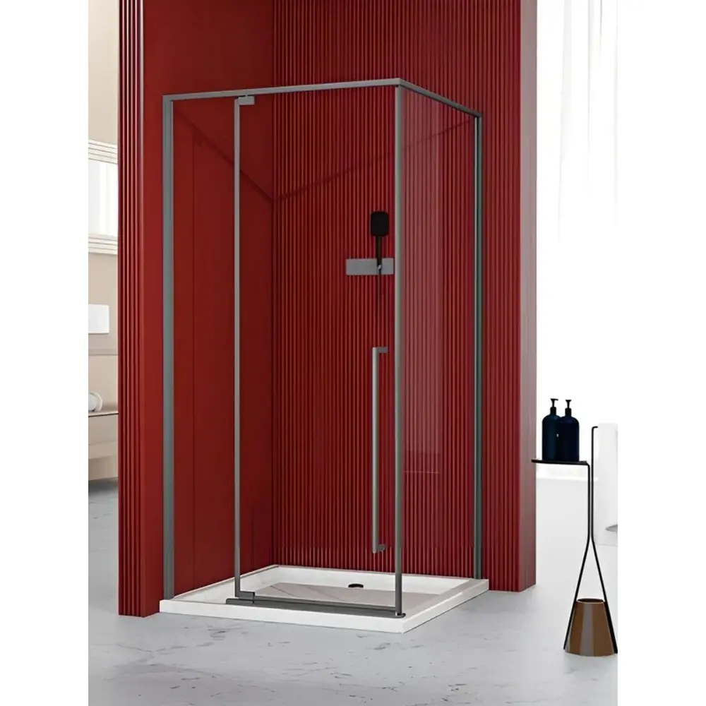 Фото 5 Душевой уголок Esbano Art 663934 прямоугольный 120x80см хромированный профиль эффект стекла прозрачный