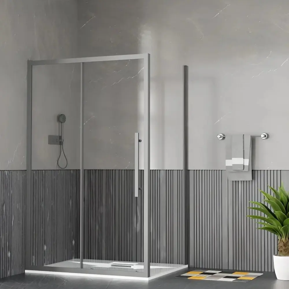 Фото 6 Душевой уголок Esbano Flex 663987 прямоугольный 100x80см хромированный профиль эффект стекла прозрачный Фото 6 Душевой уголок Esbano Flex 663987 прямоугольный 100x80см хромированный профиль эффект стекла прозрачный
