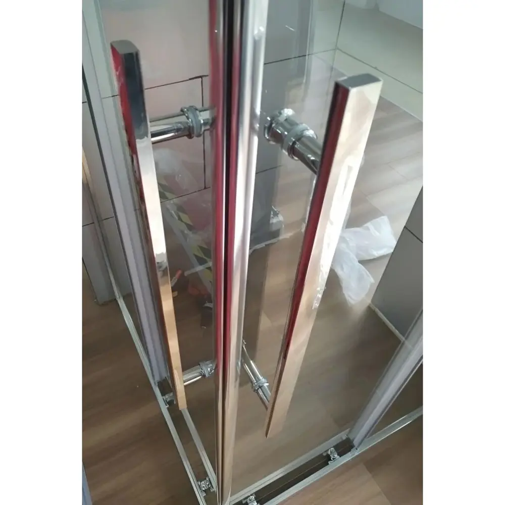 Фото 2 Душевой уголок Esbano Flex 663987 прямоугольный 100x80см хромированный профиль эффект стекла прозрачный Фото 2 Душевой уголок Esbano Flex 663987 прямоугольный 100x80см хромированный профиль эффект стекла прозрачный