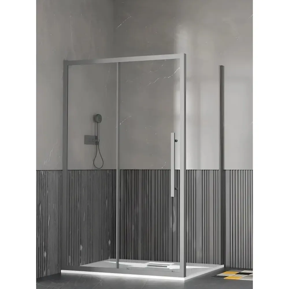 Фото 3 Душевой уголок Esbano Flex 664017 прямоугольный 110х90см хромированный профиль эффект стекла прозрачный Фото 3 Душевой уголок Esbano Flex 664017 прямоугольный 110х90см хромированный профиль эффект стекла прозрачный