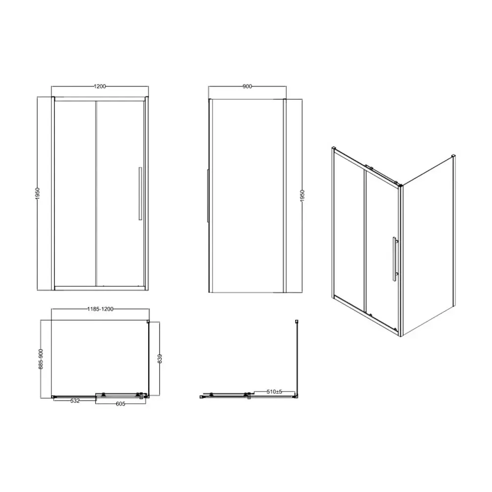 Фото 6 Душевой уголок Esbano Flex 664018 прямоугольный 120x90см хромированный профиль эффект стекла прозрачный Фото 6 Душевой уголок Esbano Flex 664018 прямоугольный 120x90см хромированный профиль эффект стекла прозрачный