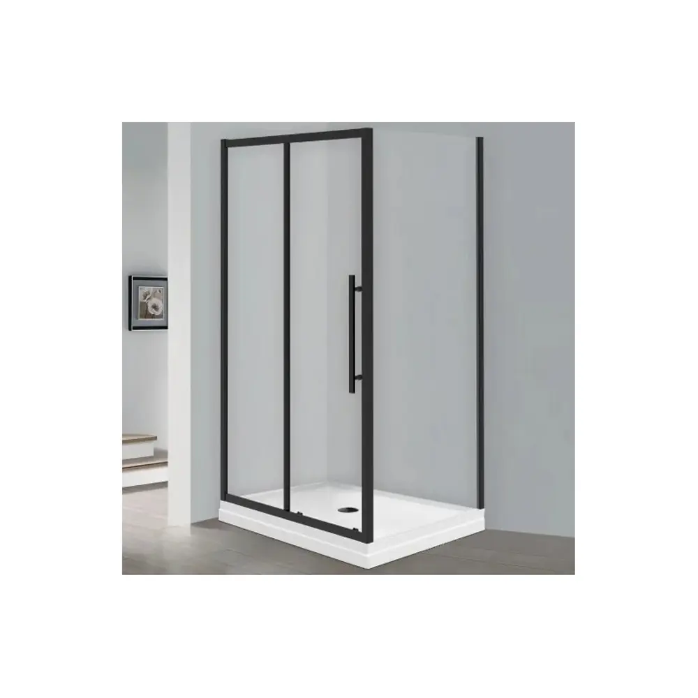Фото 2 Душевой уголок Esbano Flex 574185 прямоугольный 120x80см черный профиль эффект стекла прозрачный Фото 2 Душевой уголок Esbano Flex 574185 прямоугольный 120x80см черный профиль эффект стекла прозрачный
