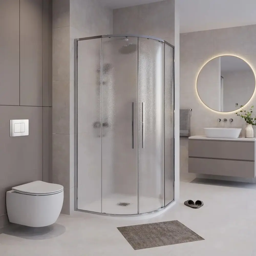 Фото 8 Душевой уголок Niagara Nova 646091 округлый 100x100см серебро профиль эффект стекла прозрачный