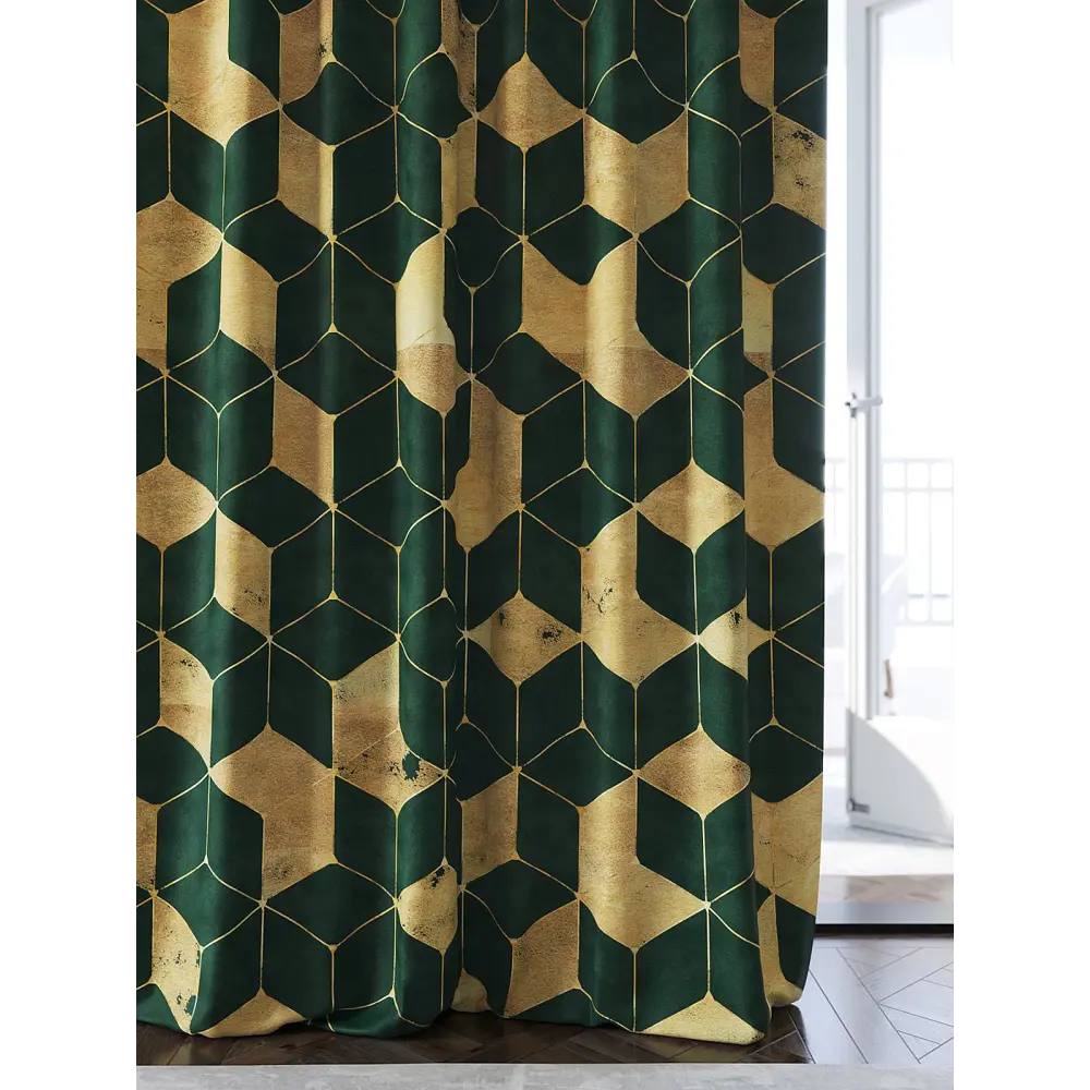 Фото 4 Комплект штор At home Базовая коллекция AT945866 на шторной ленте 280x150 см цвет зеленый Фото 4 Комплект штор At home Базовая коллекция AT945866 на шторной ленте 280x150 см цвет зеленый