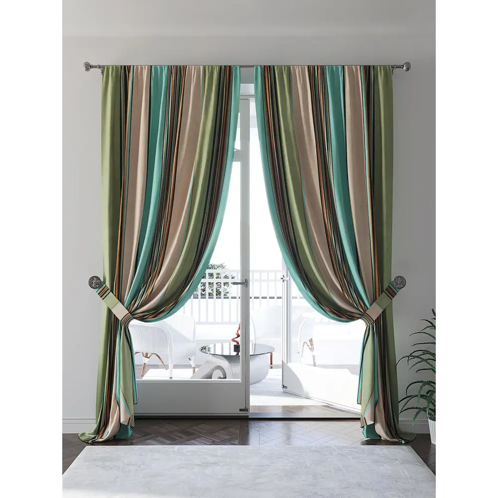 Фото 7 Комплект штор At home Базовая коллекция AT945843 на шторной ленте 280x150 см цвет бежевый Фото 7 Комплект штор At home Базовая коллекция AT945843 на шторной ленте 280x150 см цвет бежевый