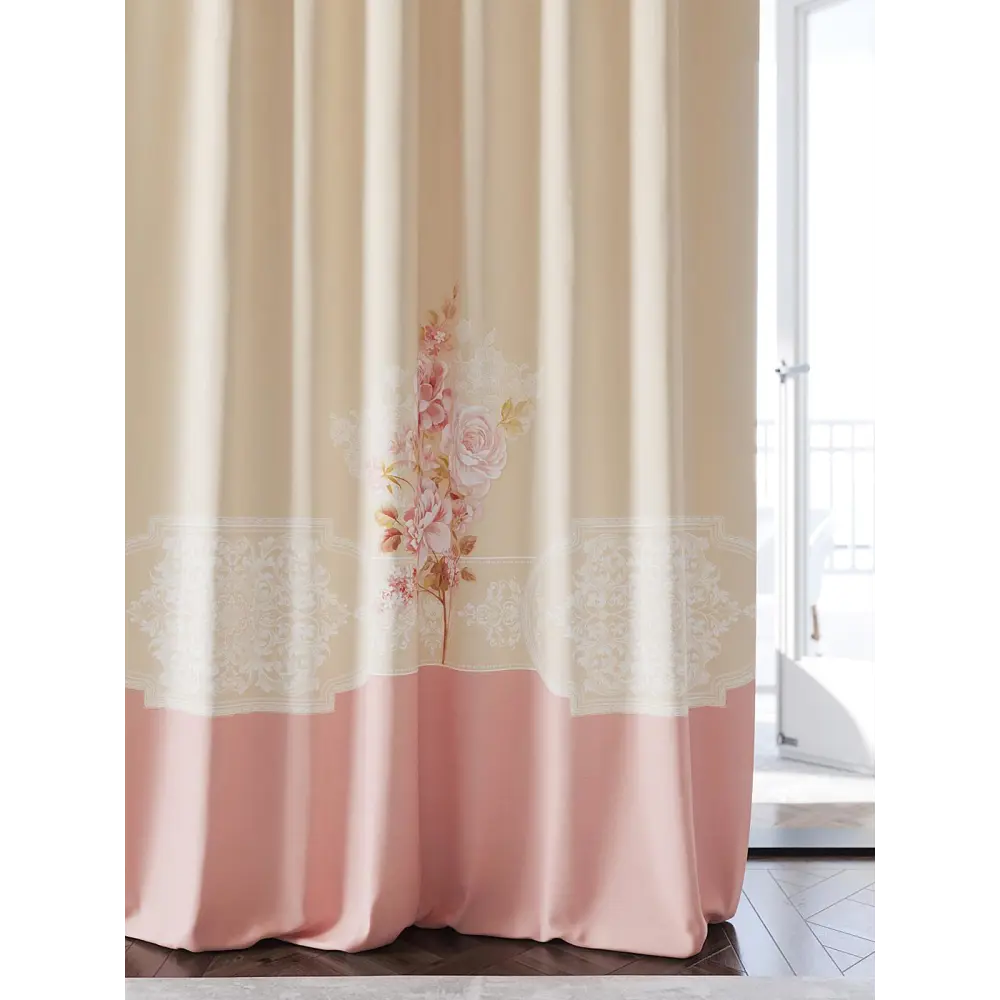 Фото 2 Комплект штор At home Базовая коллекция AT945801 на шторной ленте 280x150 см цвет бежевый