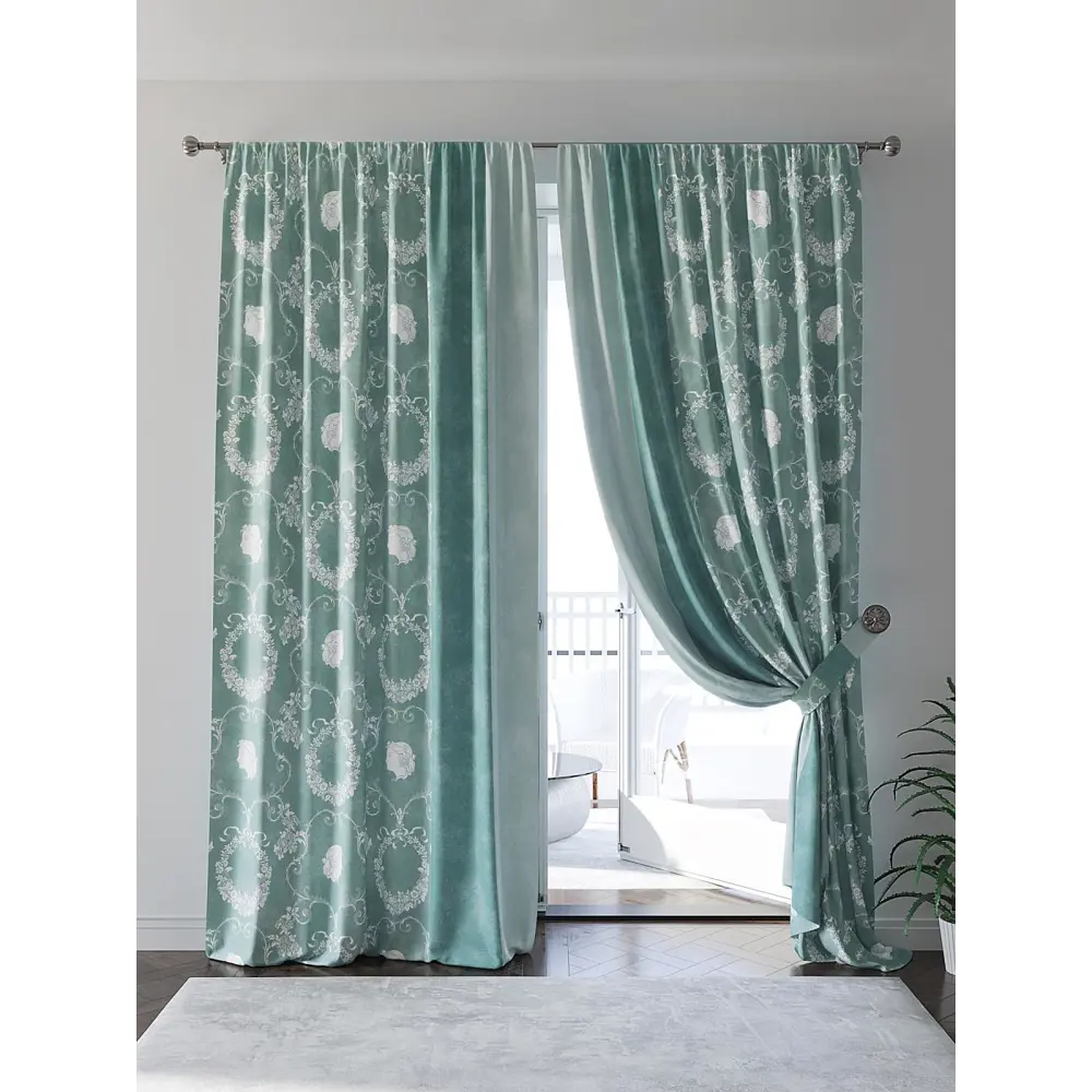 Фото 3 Комплект штор At home Базовая коллекция AT945766 на шторной ленте 280x150 см цвет синий Фото 3 Комплект штор At home Базовая коллекция AT945766 на шторной ленте 280x150 см цвет синий