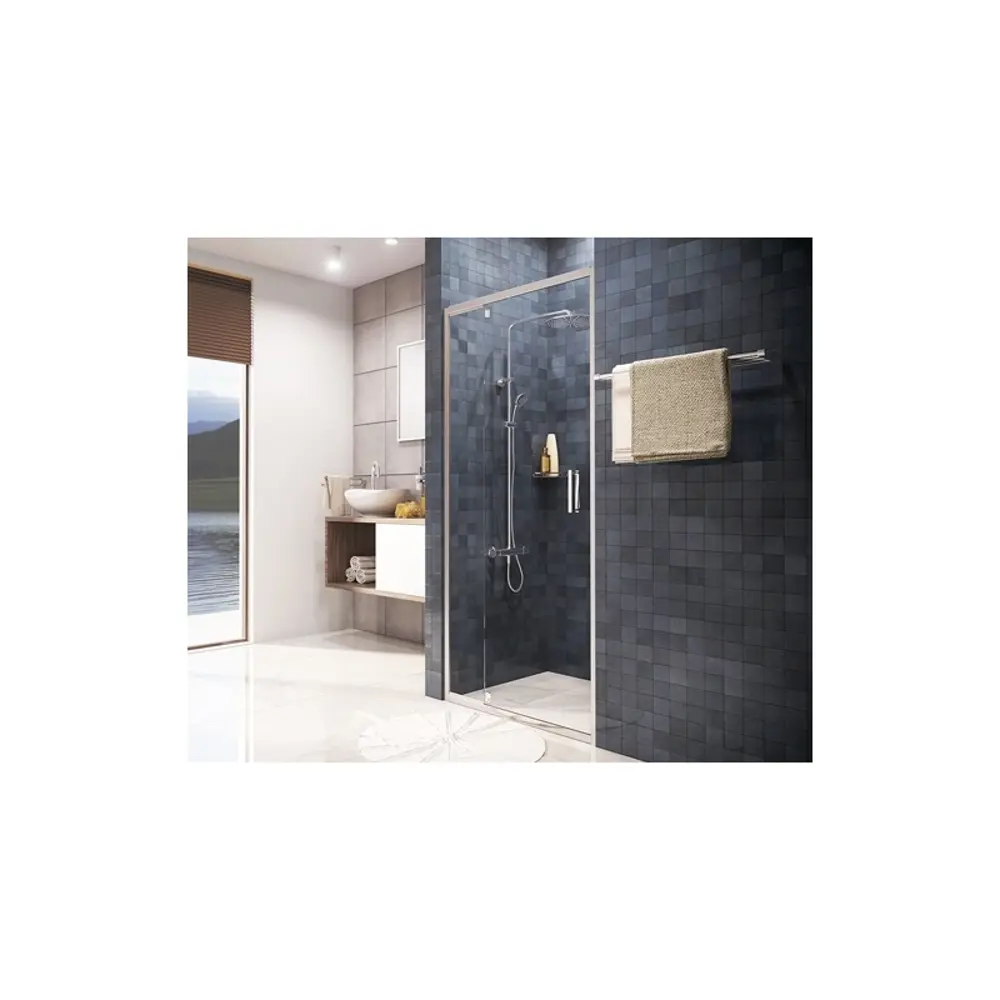 Фото 4 Душевая дверь Wasserkraft Berkel 48P27 85см эффект стекла прозрачный распашной