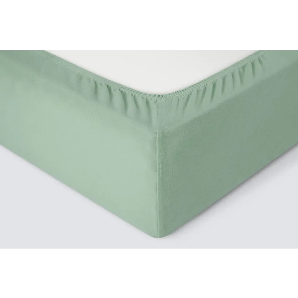 Фото Простыня Ecotex Трикотаж 200x90 см трикотаж на резинке цвет оливковый Фото Простыня Ecotex Трикотаж 200x90 см трикотаж на резинке цвет оливковый