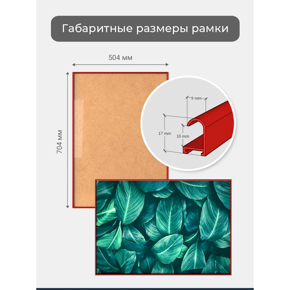 Фото 4 Рамка Первое ателье Niel-2rg-50x70 см, алюминий, цвет красный Фото 4 Рамка Первое ателье Niel-2rg-50x70 см, алюминий, цвет красный