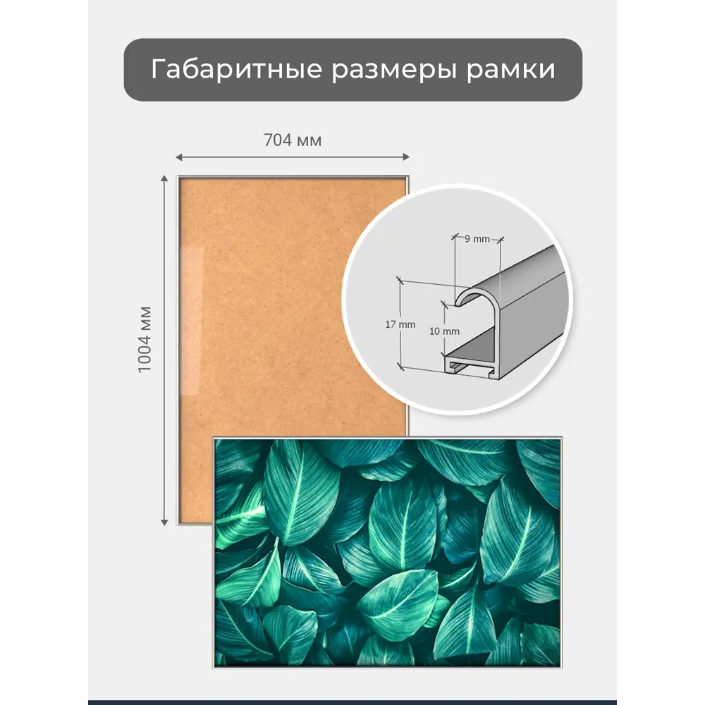 Фото 4 Рамка Первое ателье Niel-2sm-70x100 см, алюминий, цвет серебристый