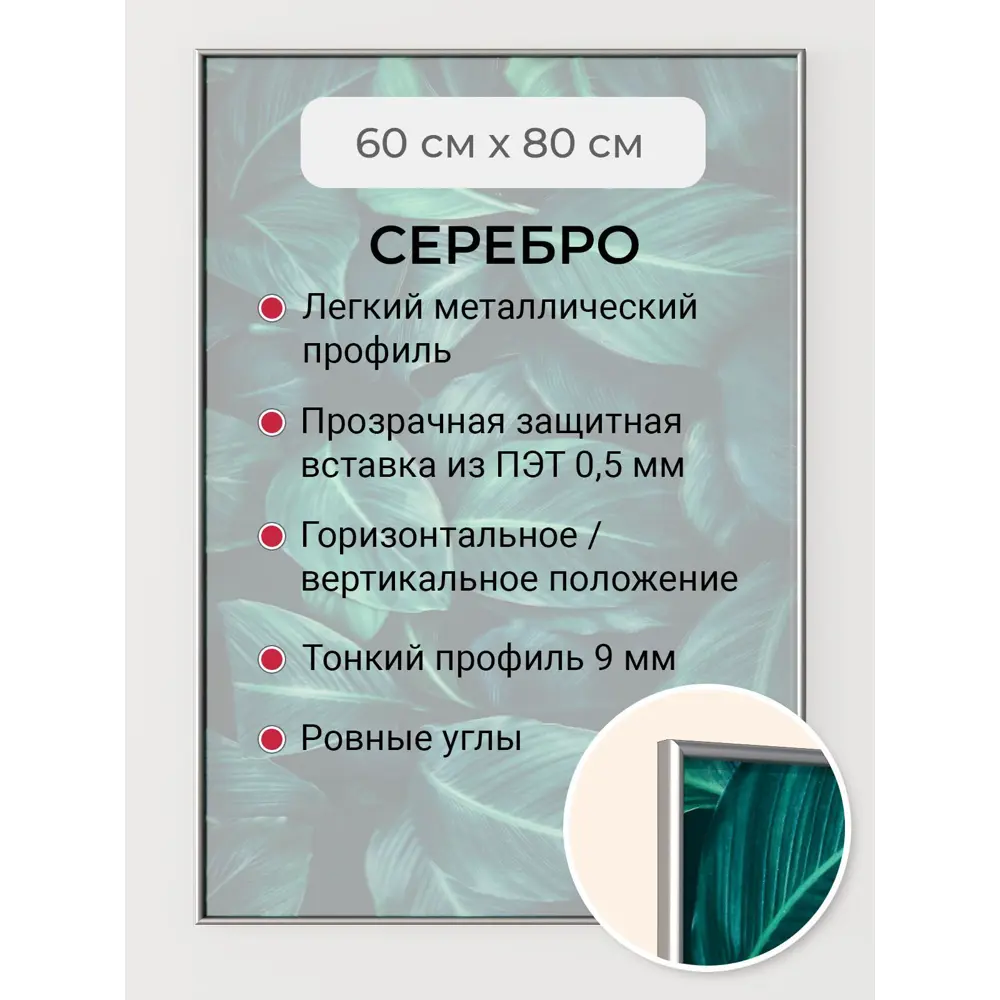Фото Рамка Первое ателье Niel-2sm-60x80, 60x80 см, алюминий Фото Рамка Первое ателье Niel-2sm-60x80, 60x80 см, алюминий