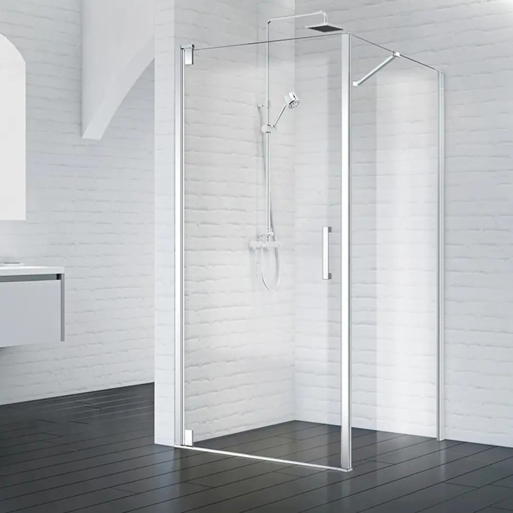 Фото 2 Душевой уголок Belbagno Marmi 222600 квадратный 90x90см серебристый блеск профиль эффект стекла прозрачный Фото 2 Душевой уголок Belbagno Marmi 222600 квадратный 90x90см серебристый блеск профиль эффект стекла прозрачный