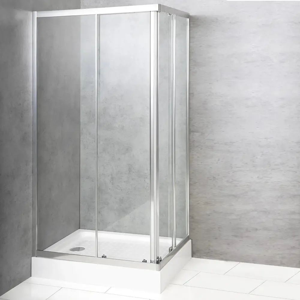 Фото 6 Душевой уголок Belbagno Due 141843 прямоугольный 100x80см серебристый блеск профиль эффект стекла прозрачный Фото 6 Душевой уголок Belbagno Due 141843 прямоугольный 100x80см серебристый блеск профиль эффект стекла прозрачный