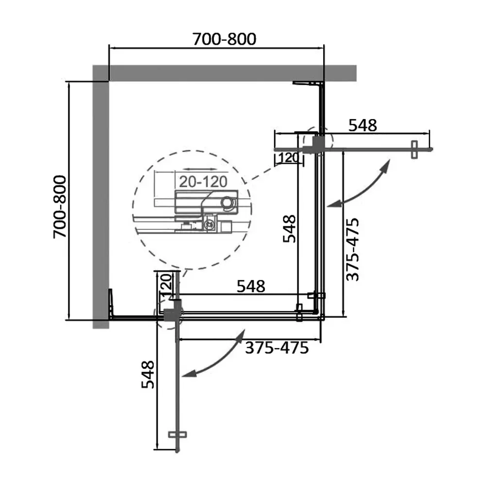 Фото 2 Душевой уголок Cezares Slider 421964 квадратный 80x80см серебристый блеск профиль эффект стекла тонированный Фото 2 Душевой уголок Cezares Slider 421964 квадратный 80x80см серебристый блеск профиль эффект стекла тонированный