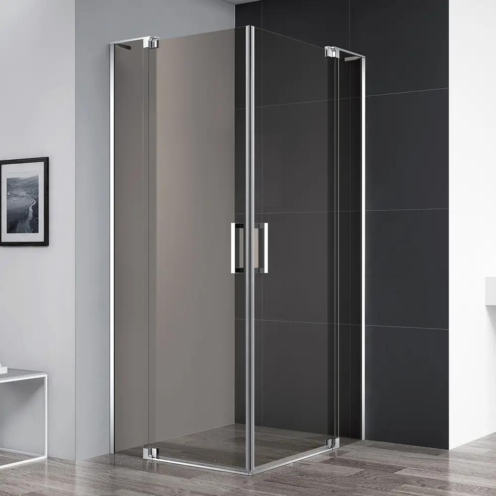 Фото Душевой уголок Cezares Slider 421964 квадратный 80x80см серебристый блеск профиль эффект стекла тонированный Фото Душевой уголок Cezares Slider 421964 квадратный 80x80см серебристый блеск профиль эффект стекла тонированный