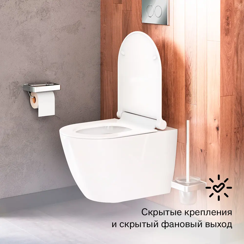 Фото Унитаз подвесной Damixa DX22C1700SC_7214 безободковый с сиденьем микролифт Фото Унитаз подвесной Damixa DX22C1700SC_7214 безободковый с сиденьем микролифт