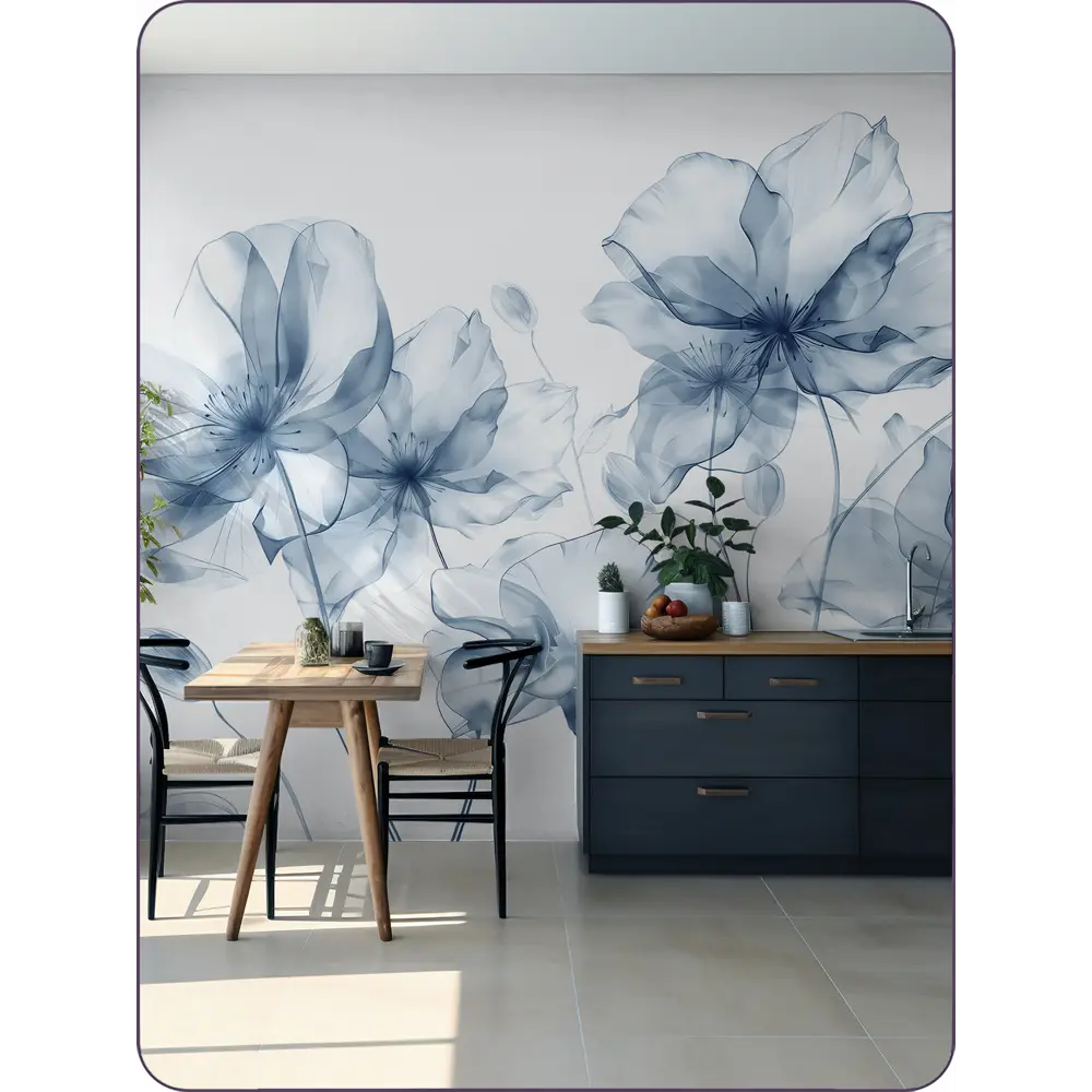 Фото 4 Фотообои 3D Barton Wall 3D Цветы Акварель Силуэт F09802-C 270x200 см Фото 4 Фотообои 3D Barton Wall 3D Цветы Акварель Силуэт F09802-C 270x200 см