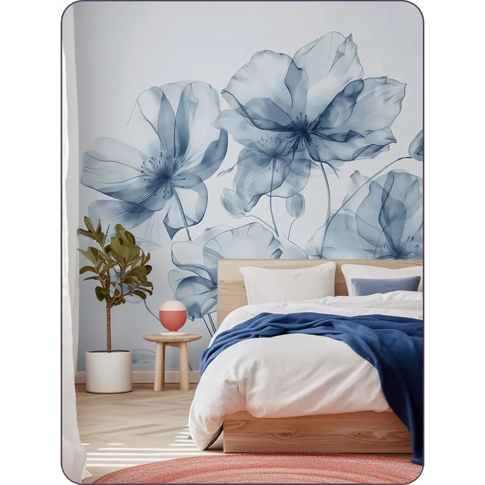 Фото 3 Фотообои 3D Barton Wall 3D Цветы Акварель Силуэт F09802-C 270x200 см Фото 3 Фотообои 3D Barton Wall 3D Цветы Акварель Силуэт F09802-C 270x200 см