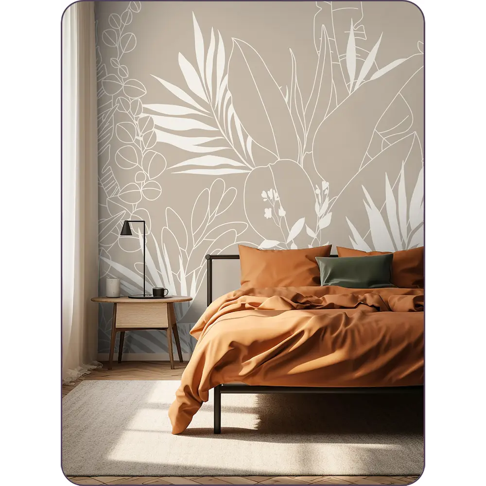 Фото 3 Фотообои 3D Barton Wall 3D Природа Листья Цветы M27006-B 270x600 см