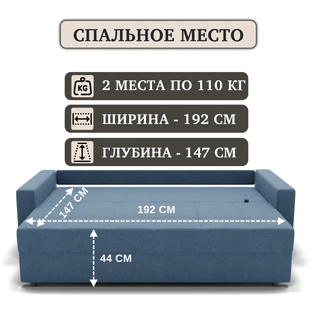 Фото 3 Диван раскладной Золотое руно 223x90x100 см велюр цвет голубой Фото 3 Диван раскладной Золотое руно 223x90x100 см велюр цвет голубой