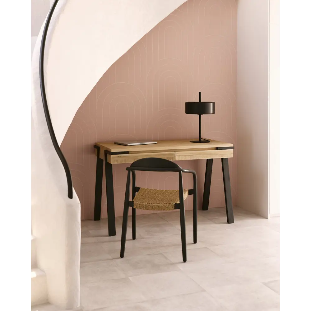 Фото 4 Стул La forma Glynis 56x78x56 см полиэстер цвет черный натуральный Фото 4 Стул La forma Glynis 56x78x56 см полиэстер цвет черный натуральный