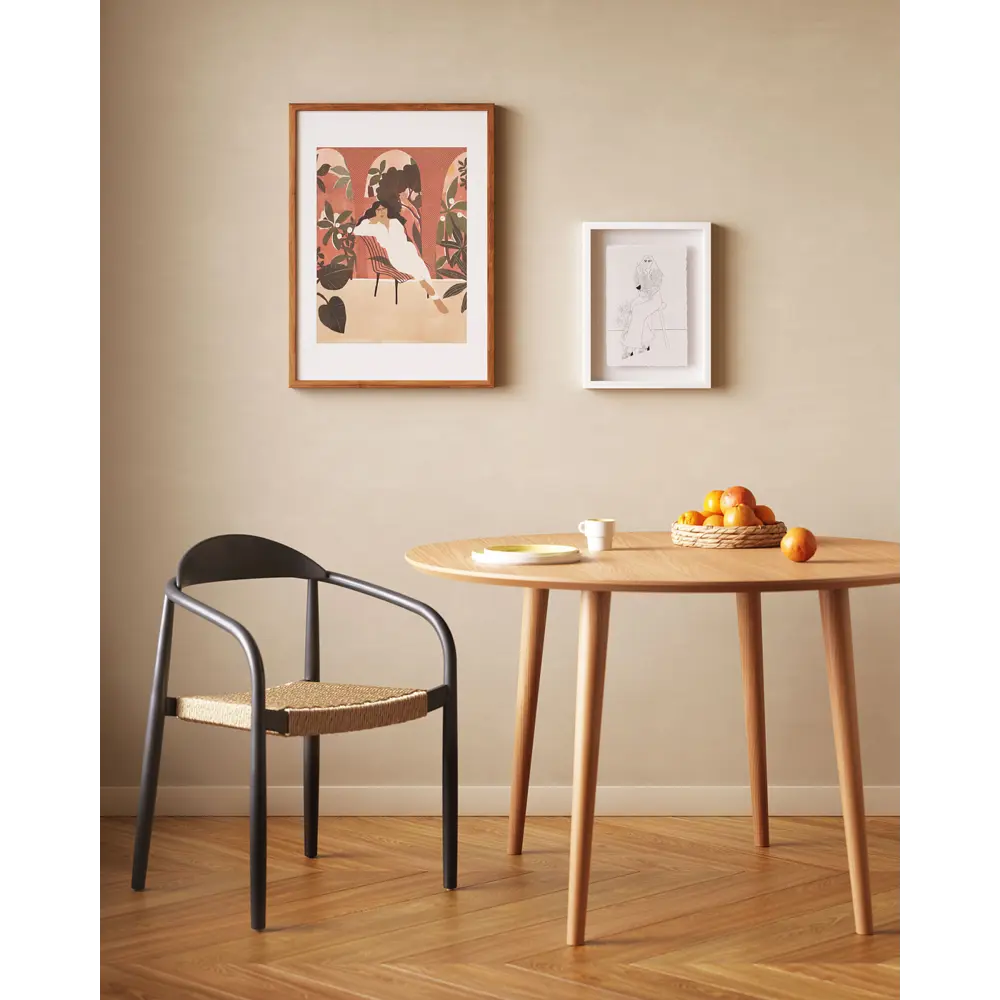 Фото 6 Стул La forma Glynis 56x78x56 см полиэстер цвет черный натуральный Фото 6 Стул La forma Glynis 56x78x56 см полиэстер цвет черный натуральный