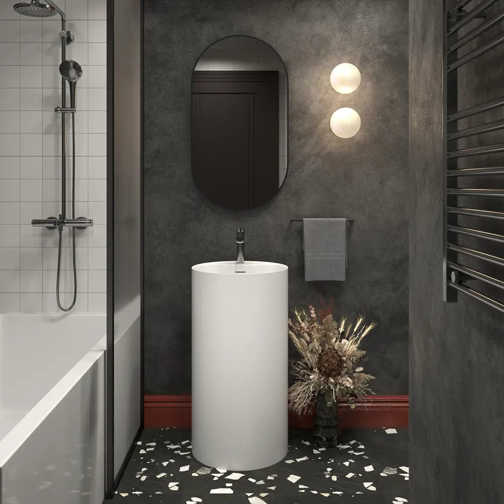 Фото 8 Напольная раковина отдельностоящая Wellsee Chalice Perfection 20213010R размер 45x45x85 см, с донным клапаном, сифоном, смесителем и вентилями Фото 8 Напольная раковина отдельностоящая Wellsee Chalice Perfection 20213010R размер 45x45x85 см, с донным клапаном, сифоном, смесителем и вентилями