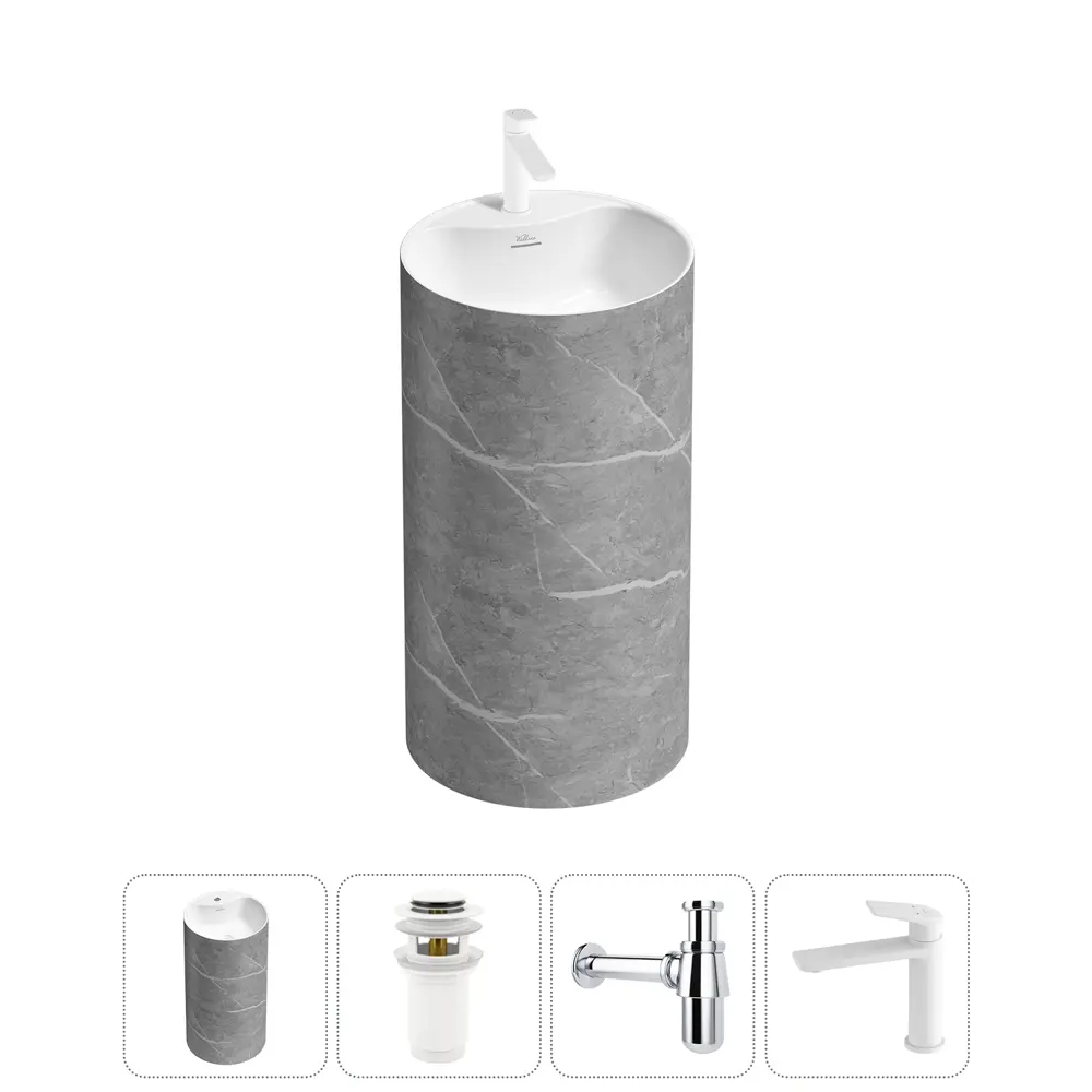Фото Напольная раковина отдельностоящая Wellsee Chalice Perfection 20213054R размер 45x45x85 см, с донным клапаном, сифоном и смесителем Фото Напольная раковина отдельностоящая Wellsee Chalice Perfection 20213054R размер 45x45x85 см, с донным клапаном, сифоном и смесителем
