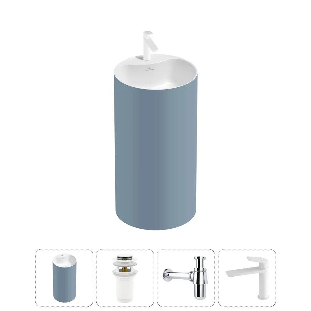 Фото Напольная раковина отдельностоящая Wellsee Chalice Perfection 20213090R размер 45x45x85 см, с донным клапаном, сифоном и смесителем Фото Напольная раковина отдельностоящая Wellsee Chalice Perfection 20213090R размер 45x45x85 см, с донным клапаном, сифоном и смесителем